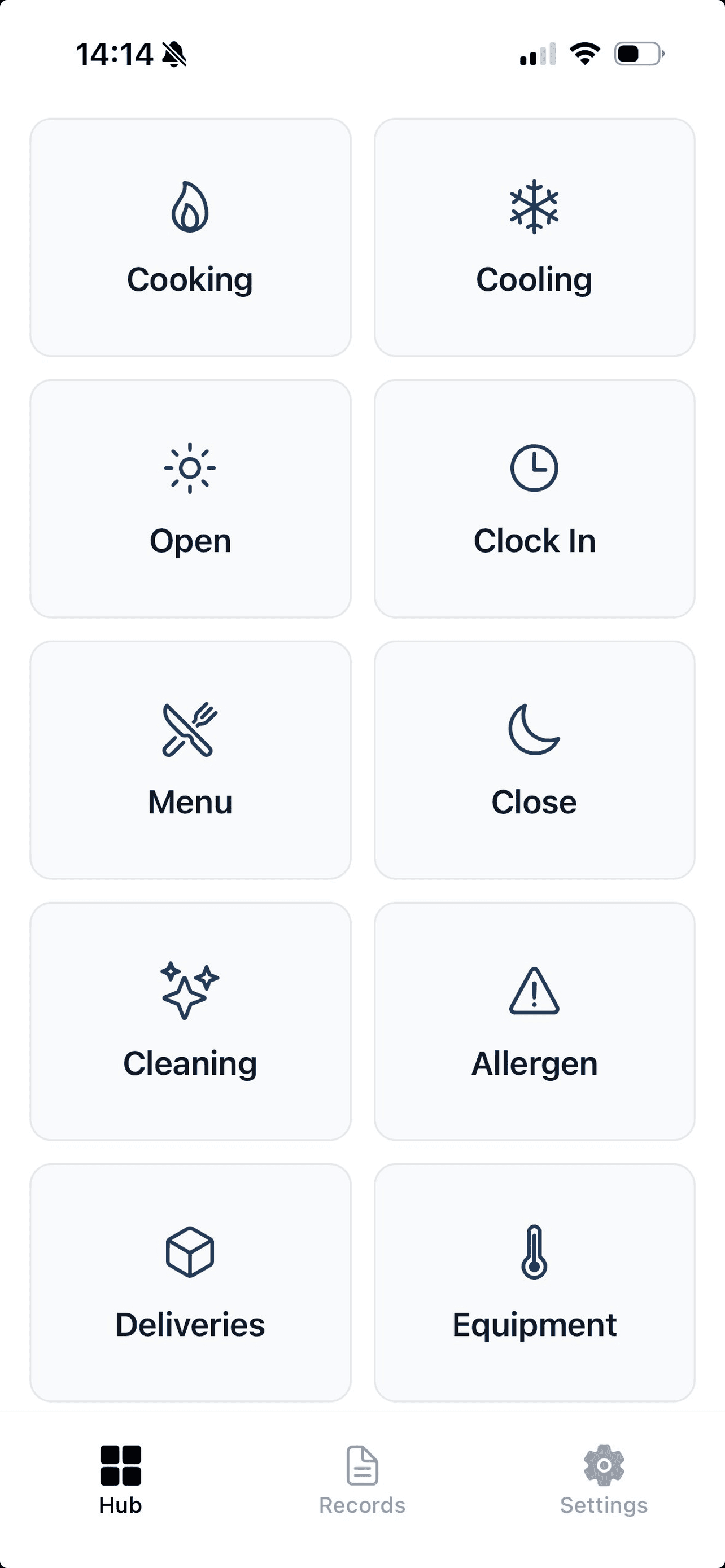 Reko mobile hub showing today's compliance tasks